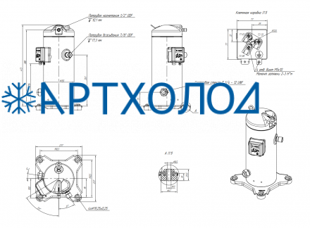 Компрессор спиральный RCM30E5LB7CA (141R8665) Ридан Компрессор спиральный RCM30E5LB7CA (141R8665) Ридан