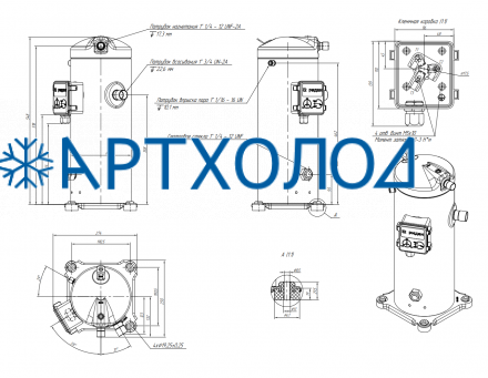 Компрессор спиральный RCL38E4LT9CA (141R9768) Ридан Компрессор спиральный RCL38E4LT9CA (141R9768) Ридан