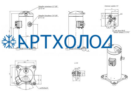 Компрессор спиральный RCH74C4LB7CA (141R1721) Ридан Компрессор спиральный RCH74C4LB7CA (141R1721) Ридан