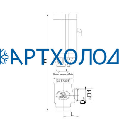 Электроприводной клапан DFMV-A DN25 (угловой) Dofun Электроприводной клапан DFMV-A DN25 (угловой) Dofun