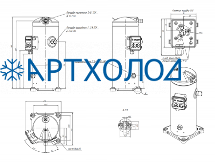 Компрессор спиральный RCH128C4LB7CA (141R1729) Ридан Компрессор спиральный RCH128C4LB7CA (141R1729) Ридан