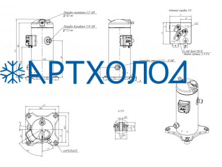 Компрессор спиральный RCM26E4LT7CA (141R8824) Ридан